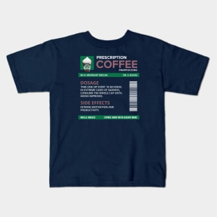 Funny Midnight Mocha Frappuccino Prescription Label for medical and nursing students, nurses, doctors, and health workers who are coffee lovers Kids T-Shirt